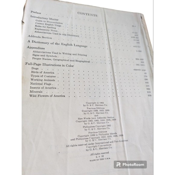 1962 Websters Student’s Dictionary Vintage Collectors Item College American Book - Picture 6 of 7